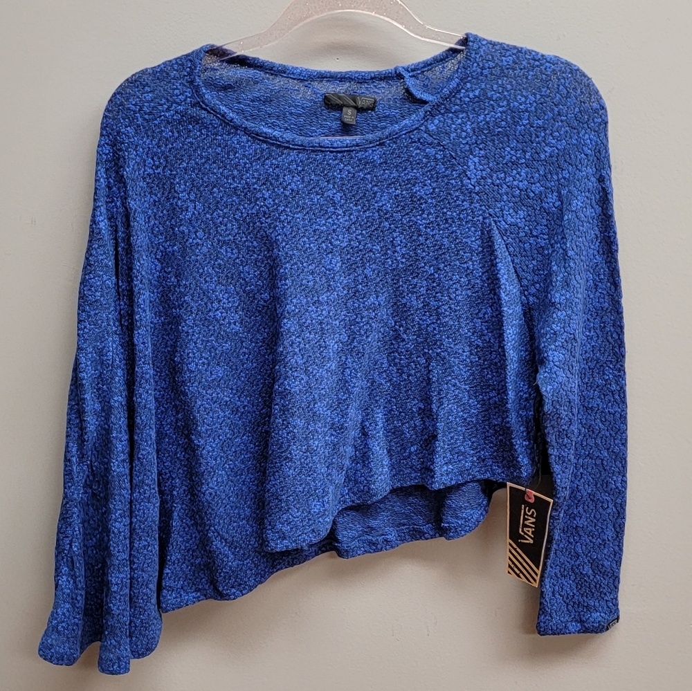 Vans NWT Semi Sheer Blue Poncho Sweater Women's Size Small